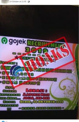 [HOAKS] Pembukaan Rekrutmen Gojek di Kawasan Joglo Jakarta Barat