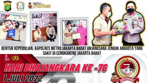 Read more about the article Bentuk Kepedulian, Kapolres Metro Jakbar Anjangsana Jenguk Anggota Yang Sakit Di Cengkareng Jakbar